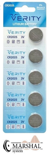 باتری سکه ای وریتی مدل CR2025 بسته 5 عددی