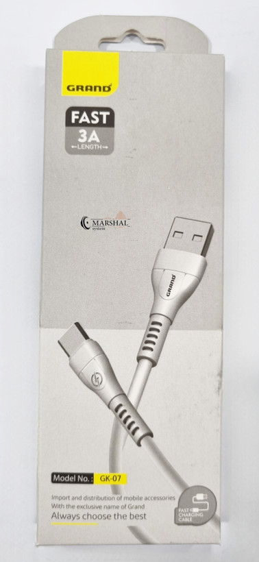 خرید و قیمت کابل شارژ گرند اسکای Type-A به Type-C مدل GK-07 با طول 1 متر