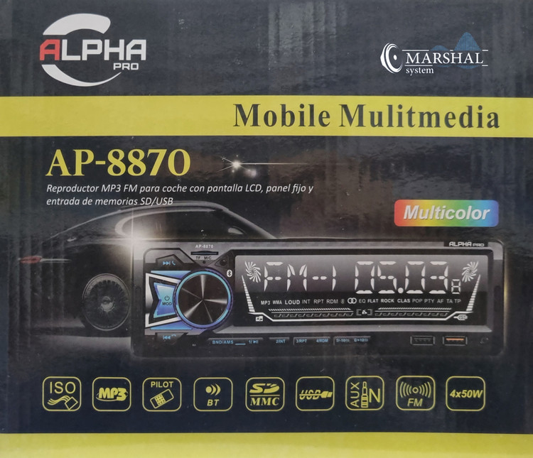 خرید رادیو پخش خودرو آلفا مدل AP-8870 خرید از مارشال سیستم